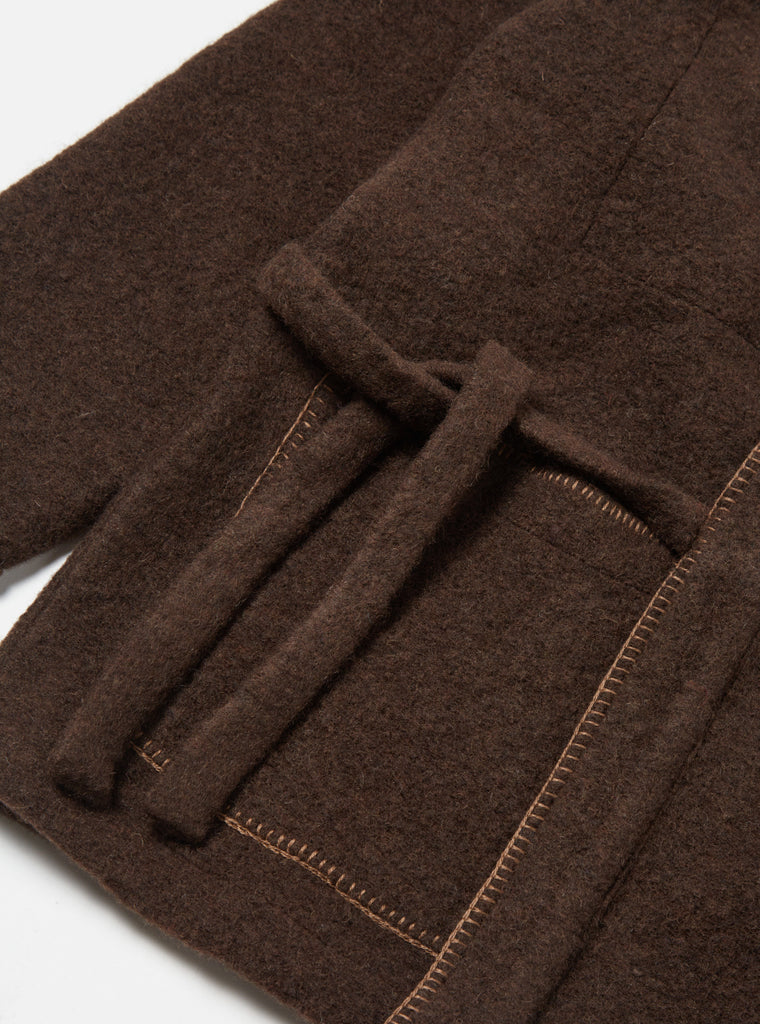 Universal Works Blanket Kyoto Work Jacket in Brown Studio Wool Mix