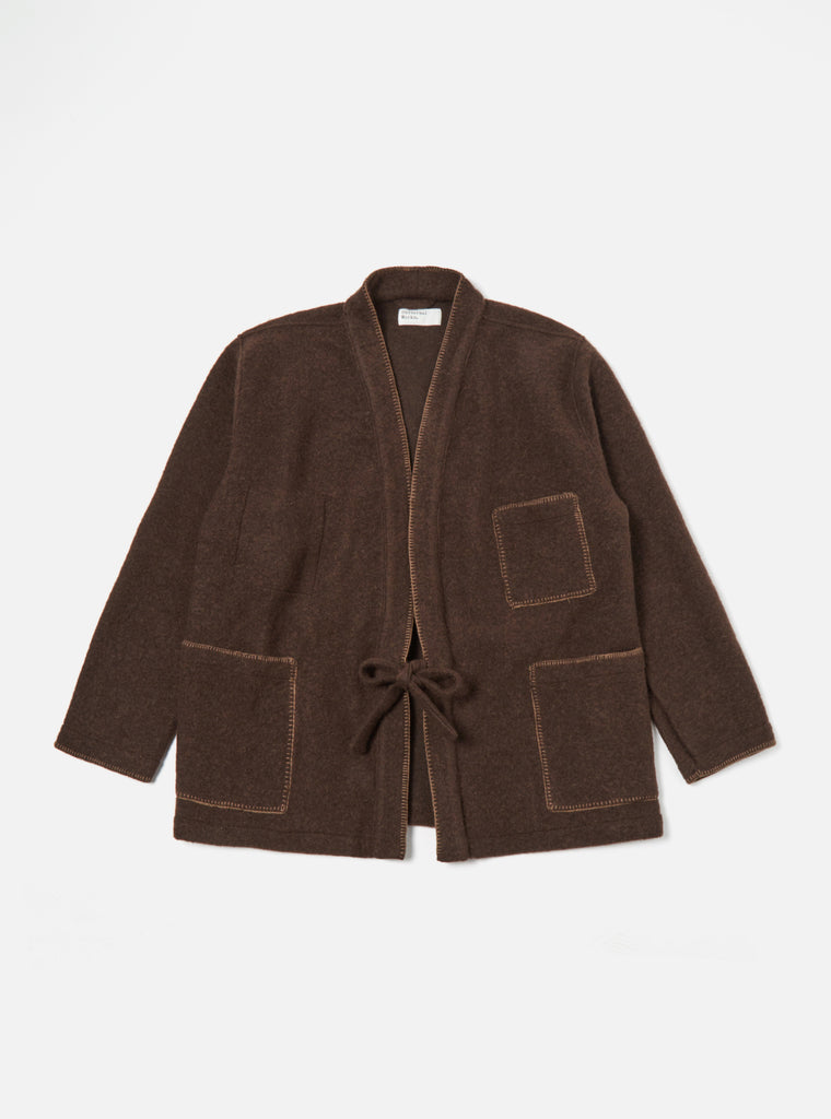 Universal Works Blanket Kyoto Work Jacket in Brown Studio Wool Mix
