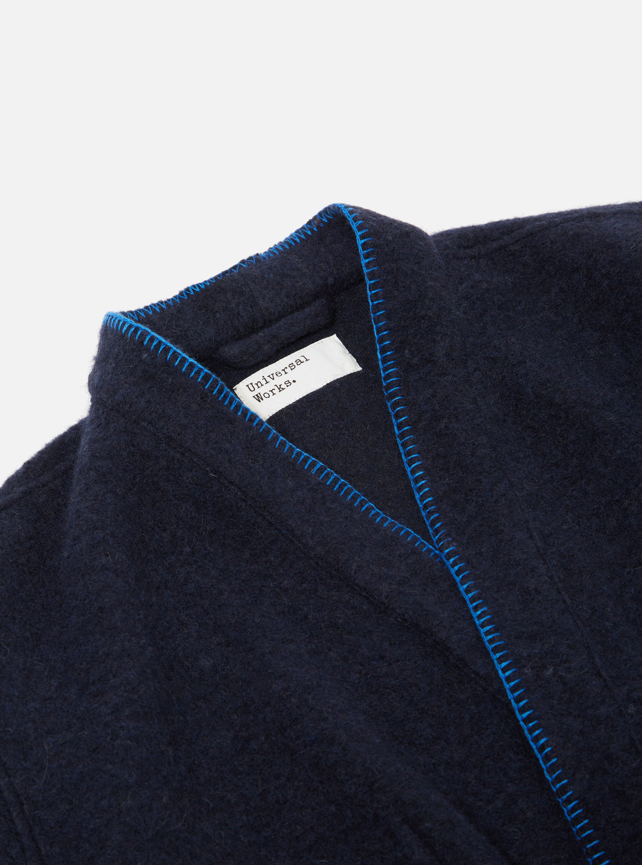 Universal Works Blanket Kyoto Work Jacket in Navy Studio Wool Mix