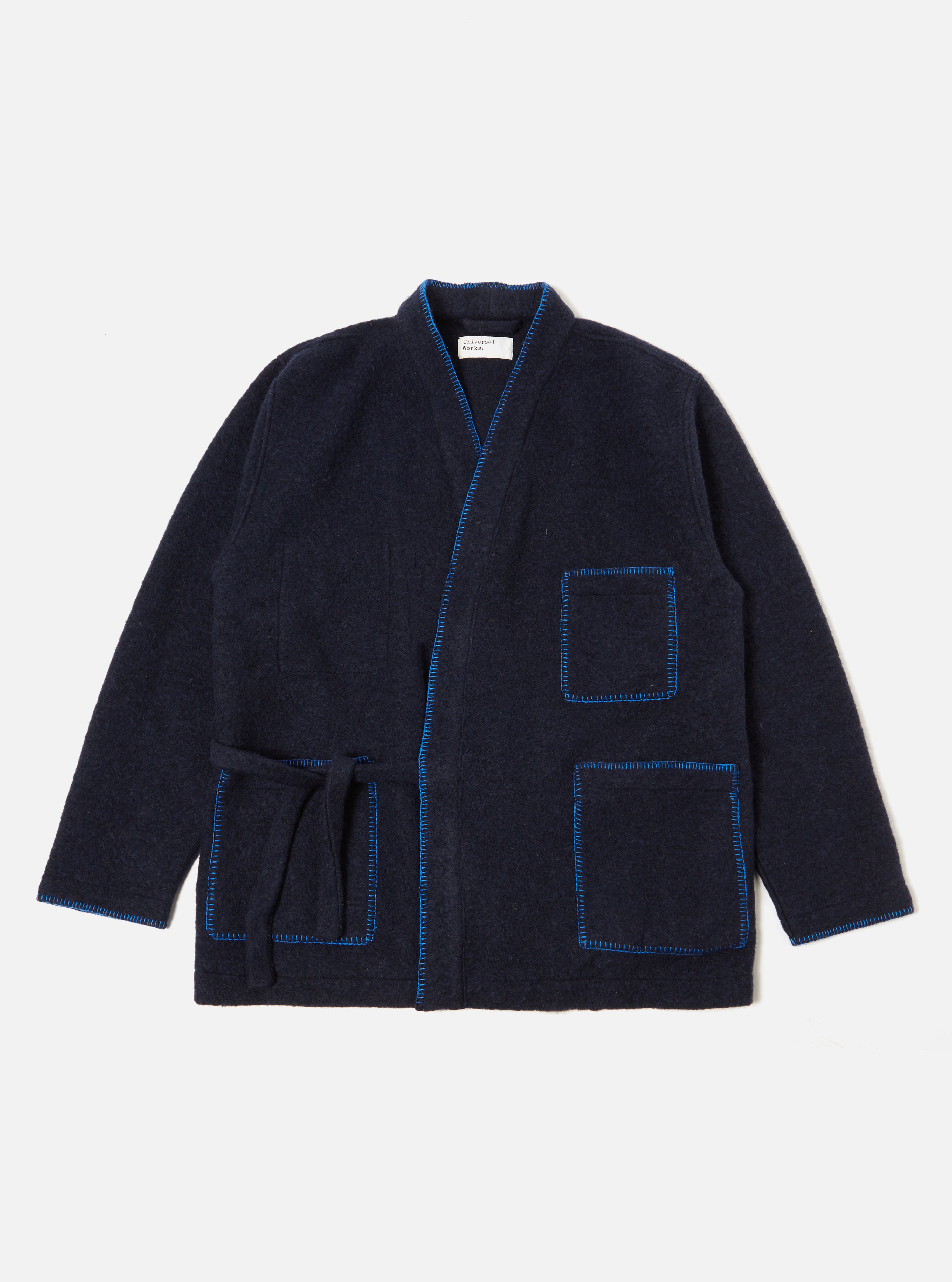 Universal Works Blanket Kyoto Work Jacket in Navy Studio Wool Mix