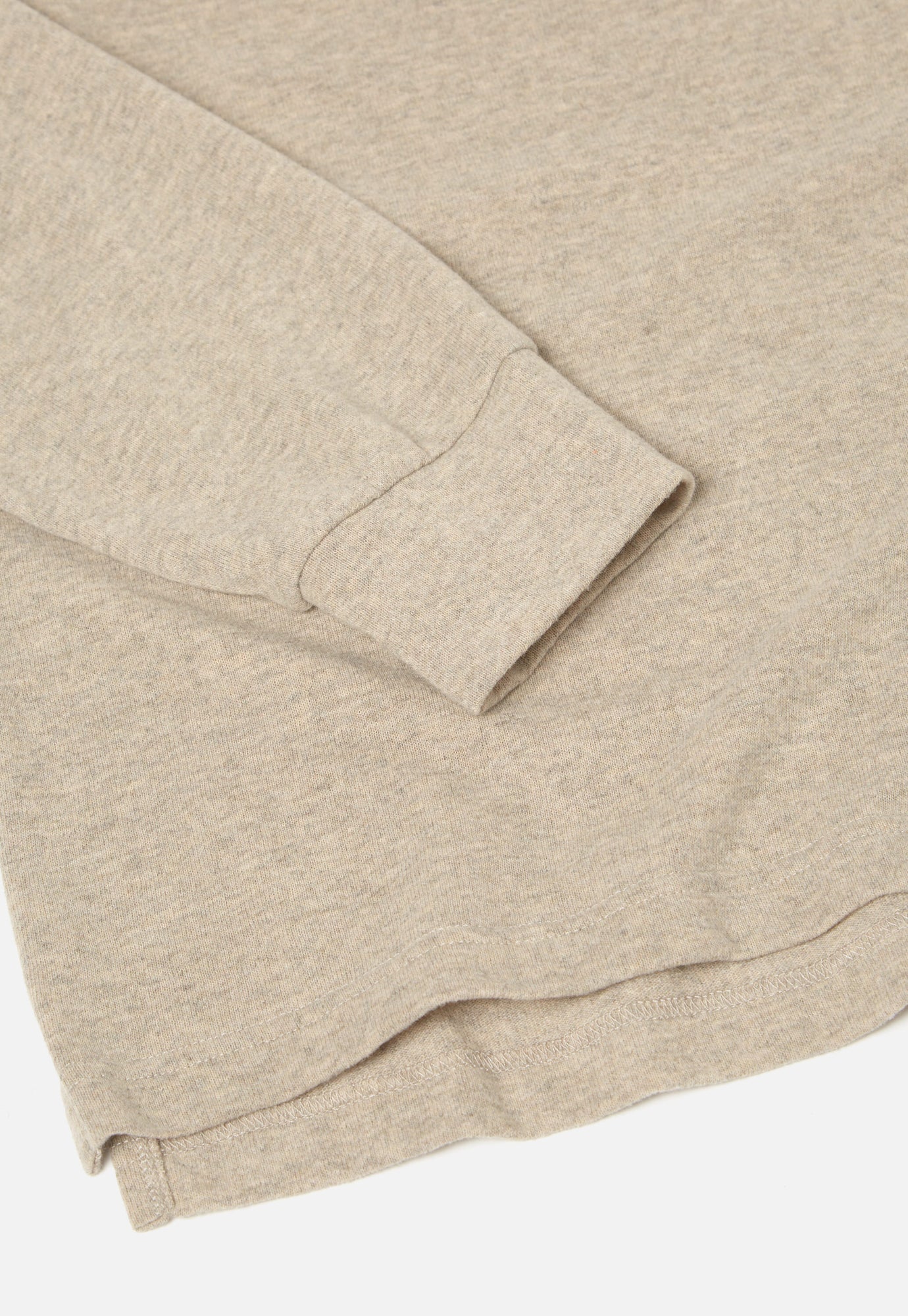 Universal Works L/S Big Pocket Tee in Sand Recycled Wool Mix SJ