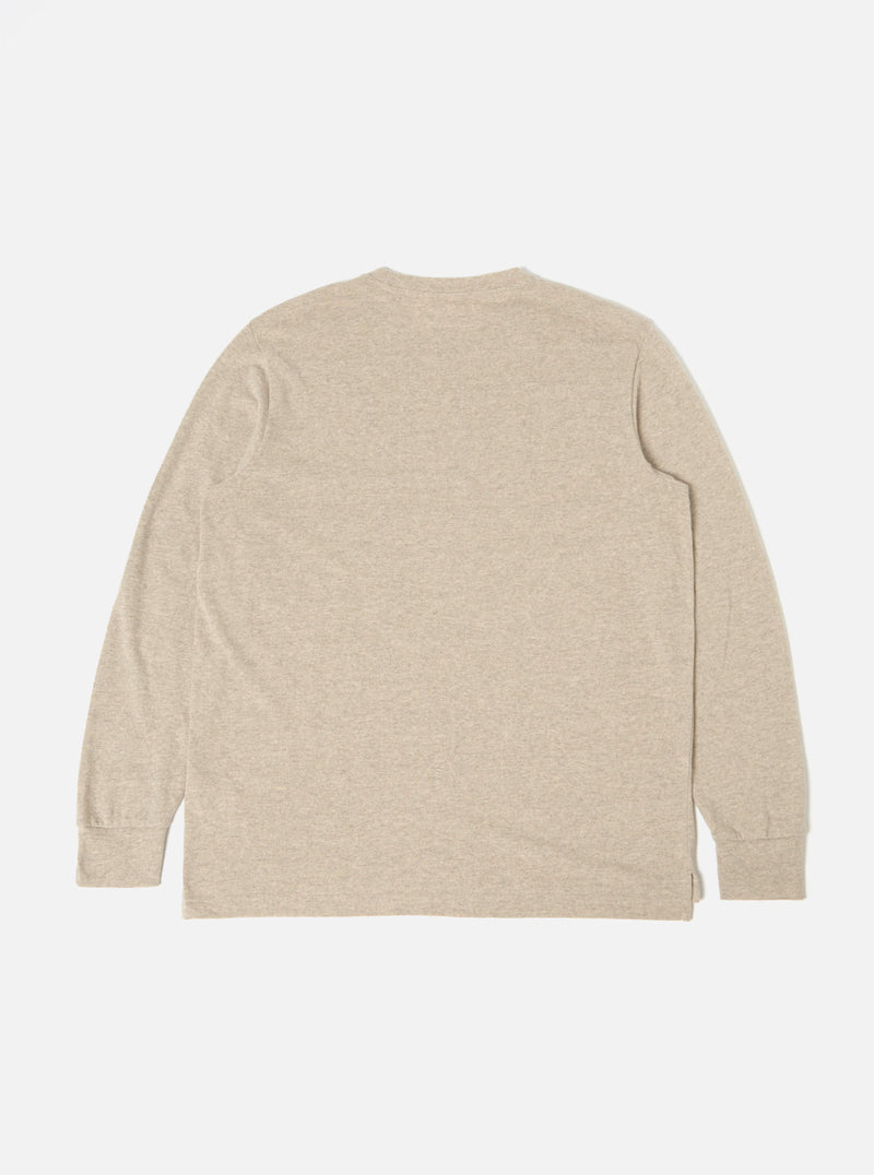 Universal Works L/S Big Pocket Tee in Sand Recycled Wool Mix SJ