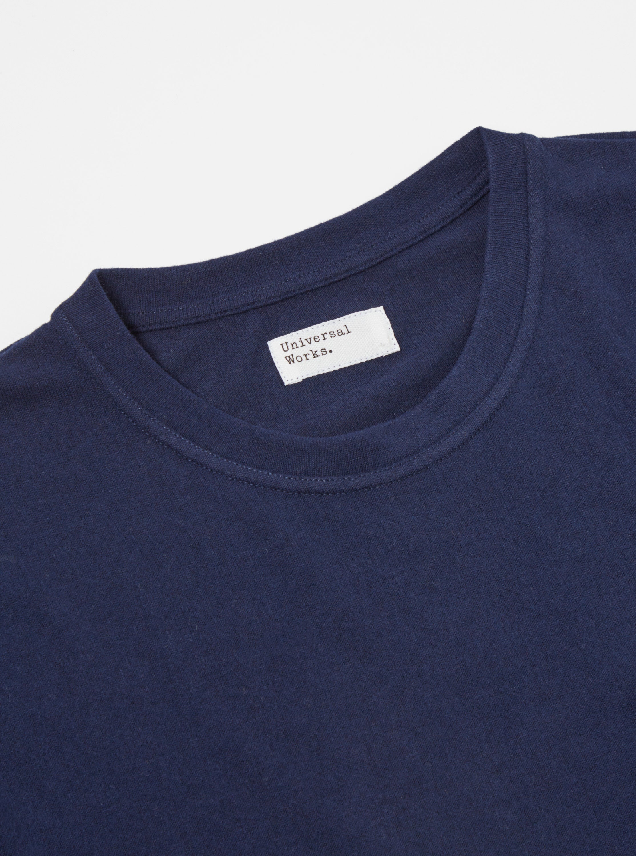 Universal Works L/S Big Pocket Tee in Navy Recycled Wool Mix SJ
