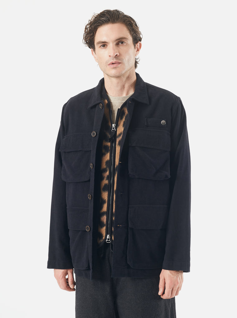 Universal Works Photographers Jacket in Dark Navy Lightweight Moleksin