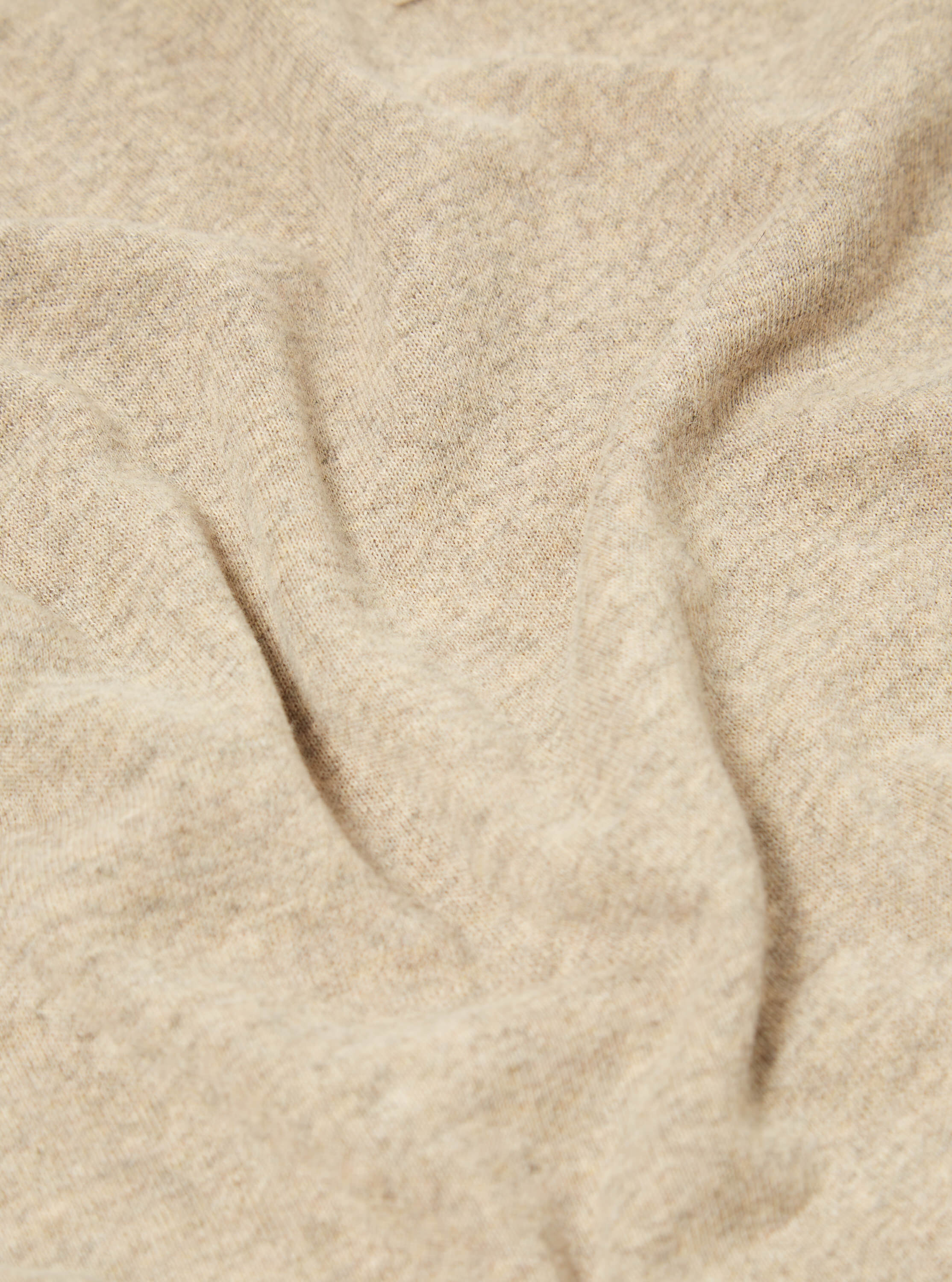 Universal Works Pullover L/S Shirt in Sand Recycled Wool Mix SJ