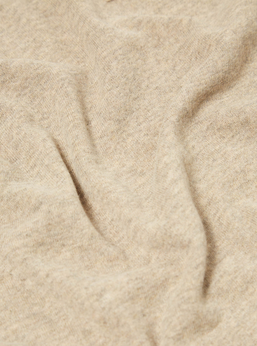 Universal Works Pullover L/S Shirt in Sand Recycled Wool Mix SJ