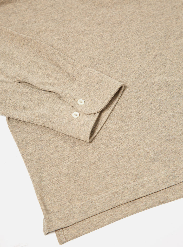Universal Works Pullover L/S Shirt in Sand Recycled Wool Mix SJ