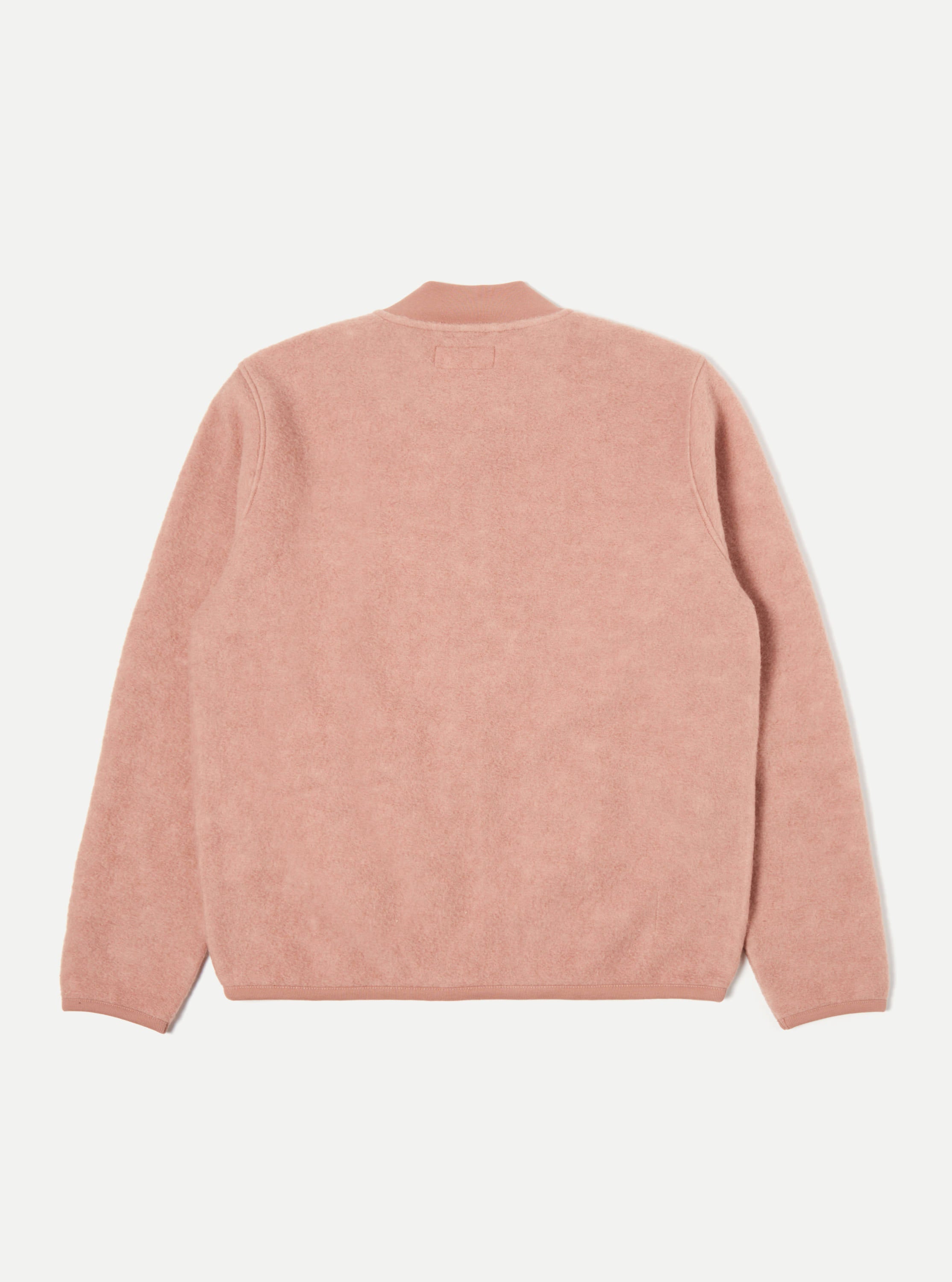 Universal Works Zip Bomber in Pink Wool Fleece