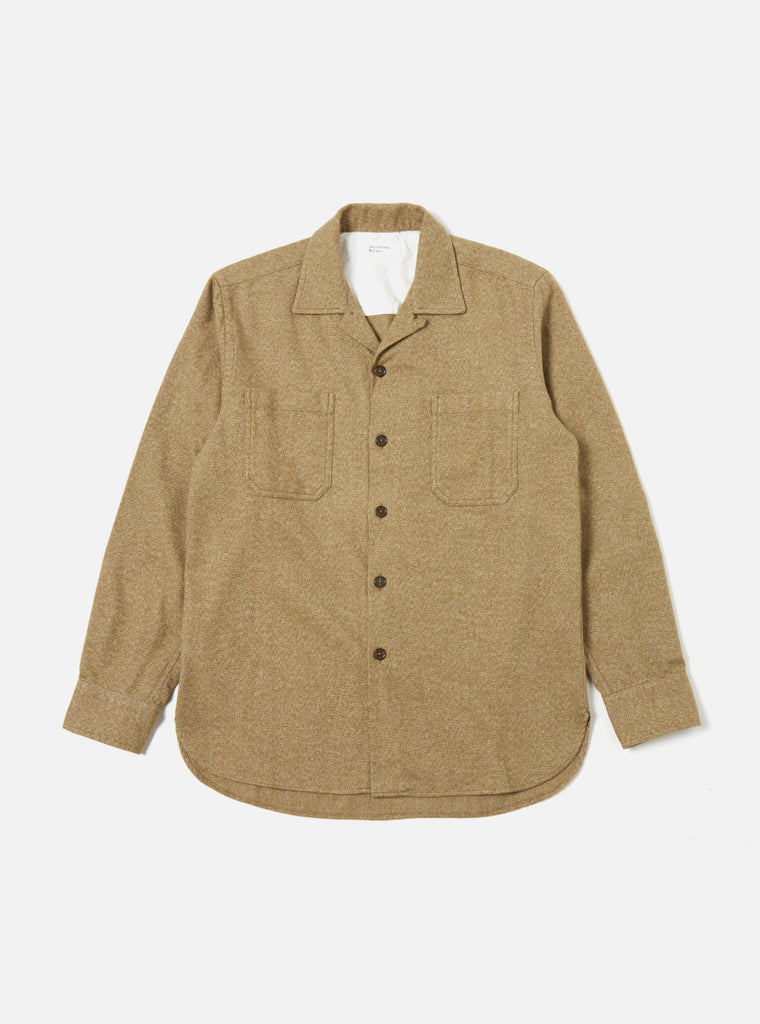 Universal Works Work Shirt in Olive Soft Flannel Cotton