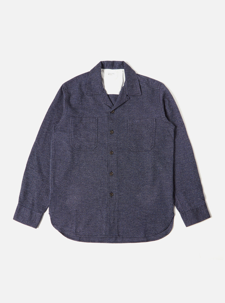 Universal Works Work Shirt in Navy Soft Flannel Cotton