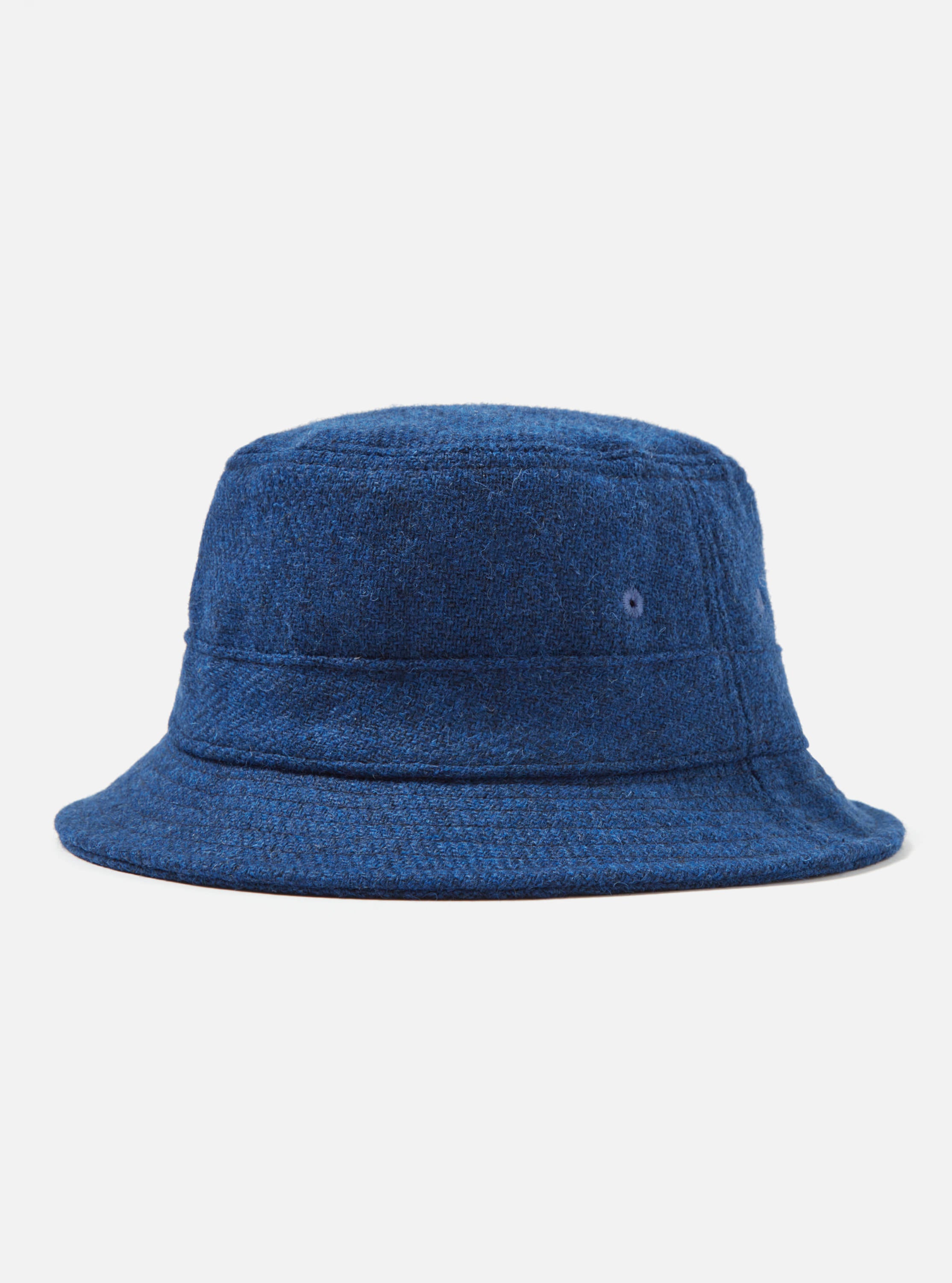 Universal Works Bucket Hat in Indigo Harris Tweed