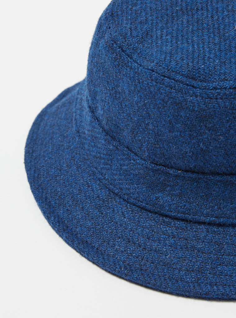 Universal Works Bucket Hat in Indigo Harris Tweed