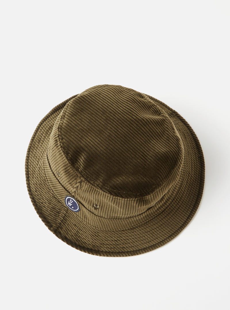 Universal Works Bucket Hat in Olive Brisbane Cord