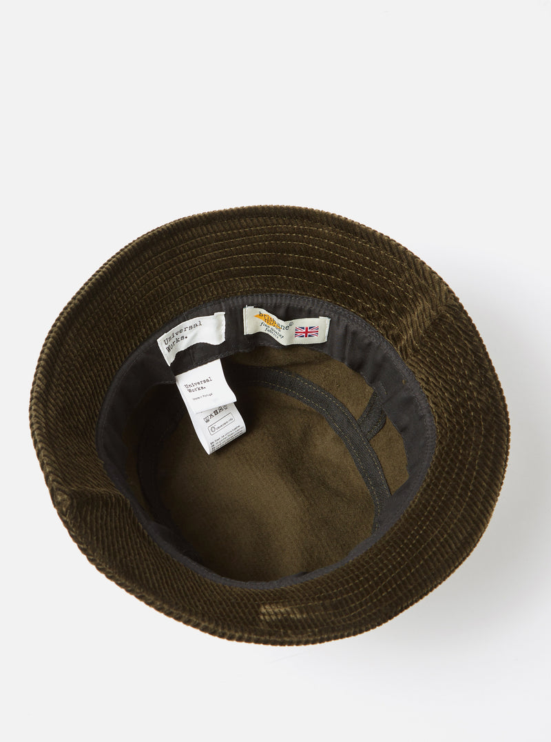 Universal Works Bucket Hat in Olive Brisbane Cord