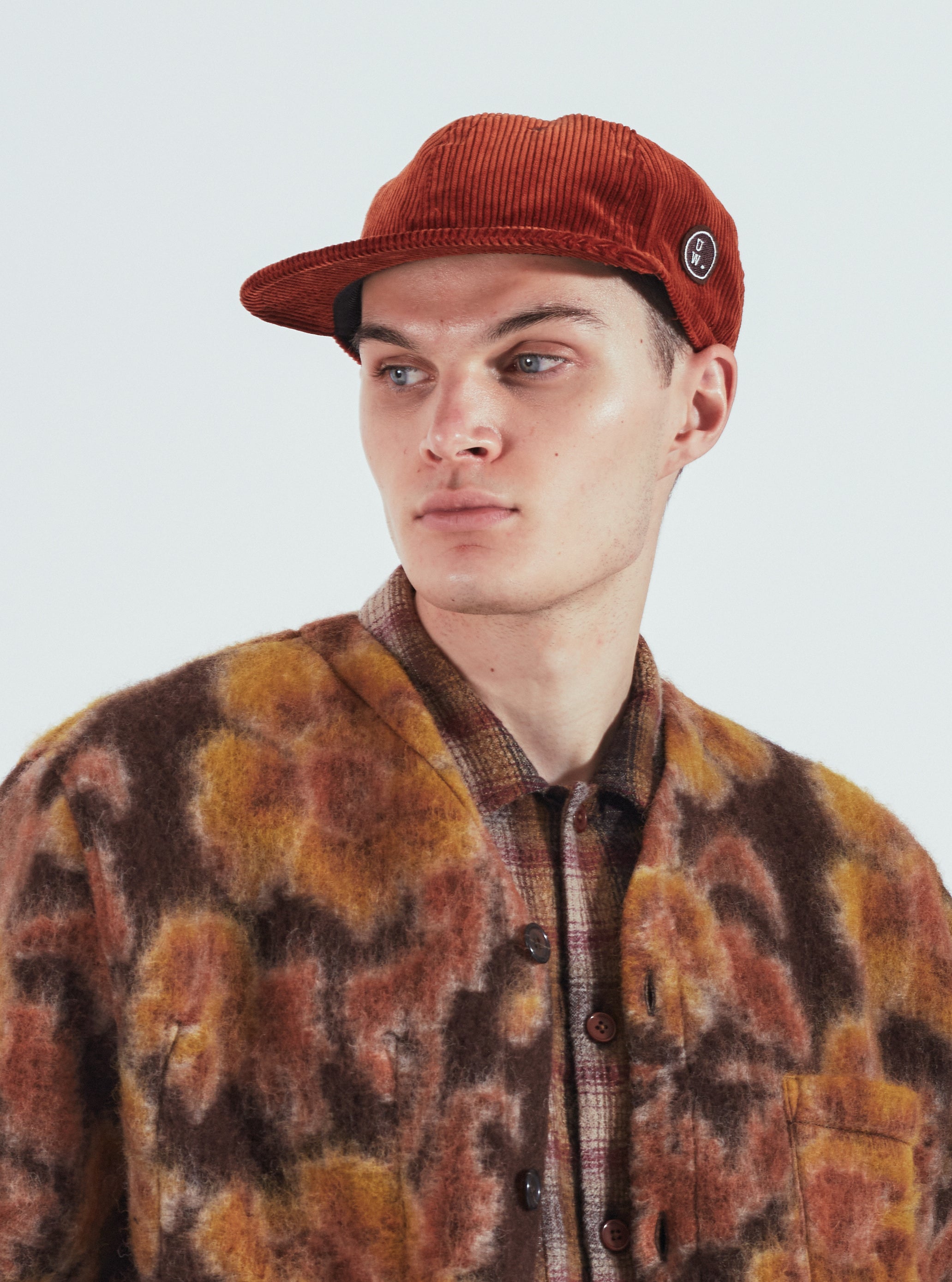 Universal Works Mechanics Cap in Rust Brisbane Cord