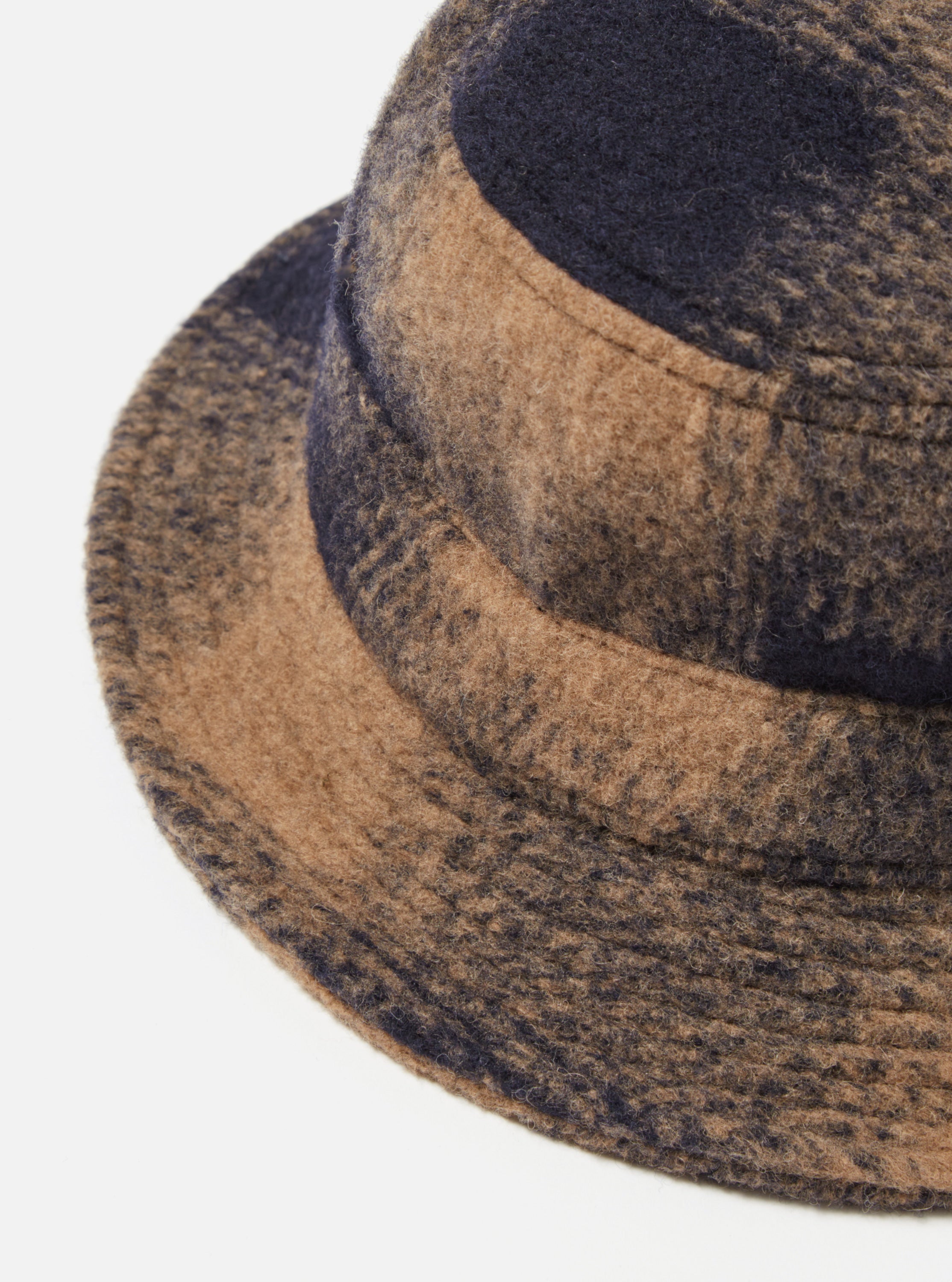 Universal Works Bucket Hat in Navy Mix Wool Fleece