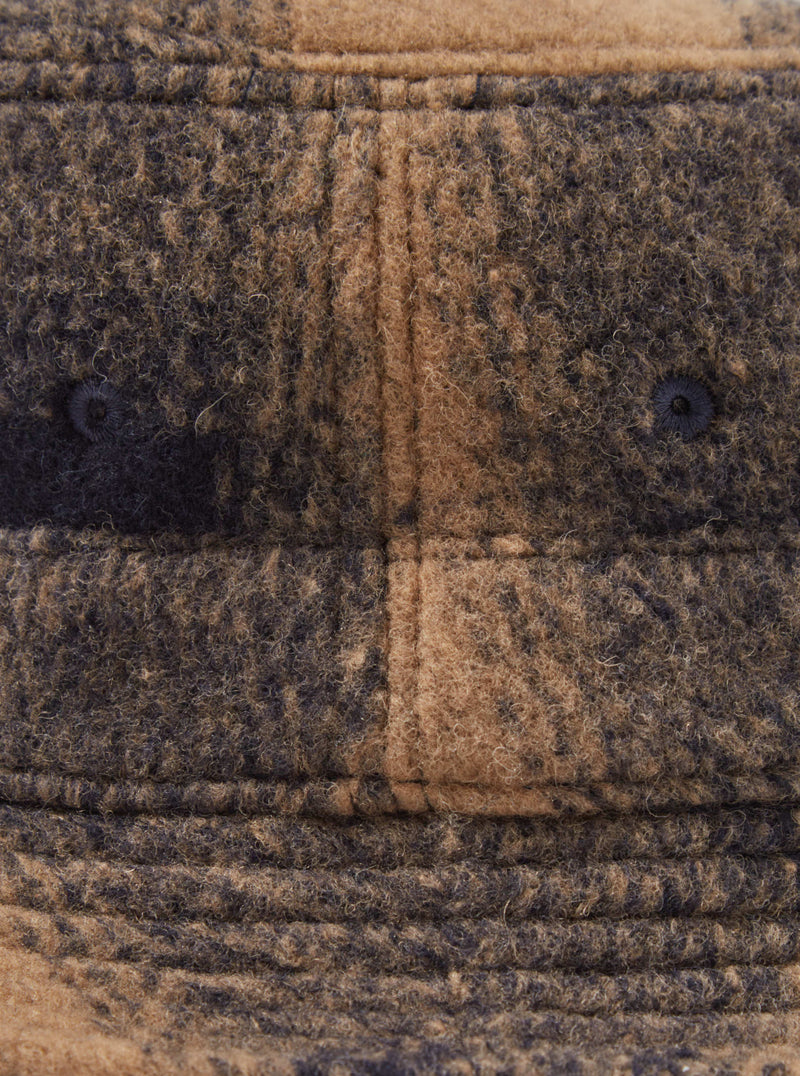 Universal Works Bucket Hat in Navy Mix Wool Fleece