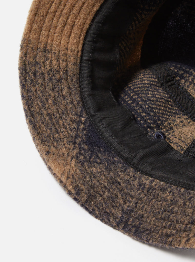 Universal Works Bucket Hat in Navy Mix Wool Fleece