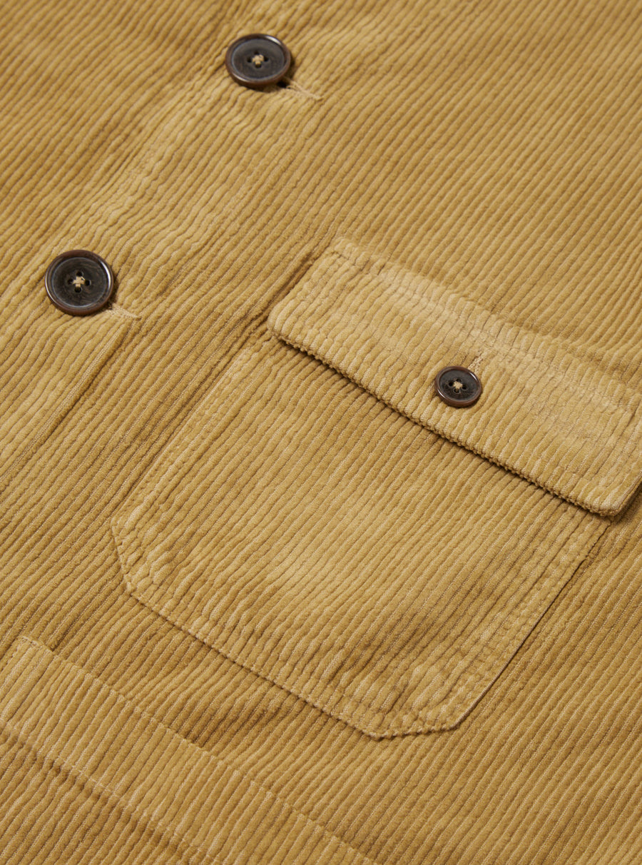 Universal Works Cabin Jacket in Sand Corduroy/Soft Twill