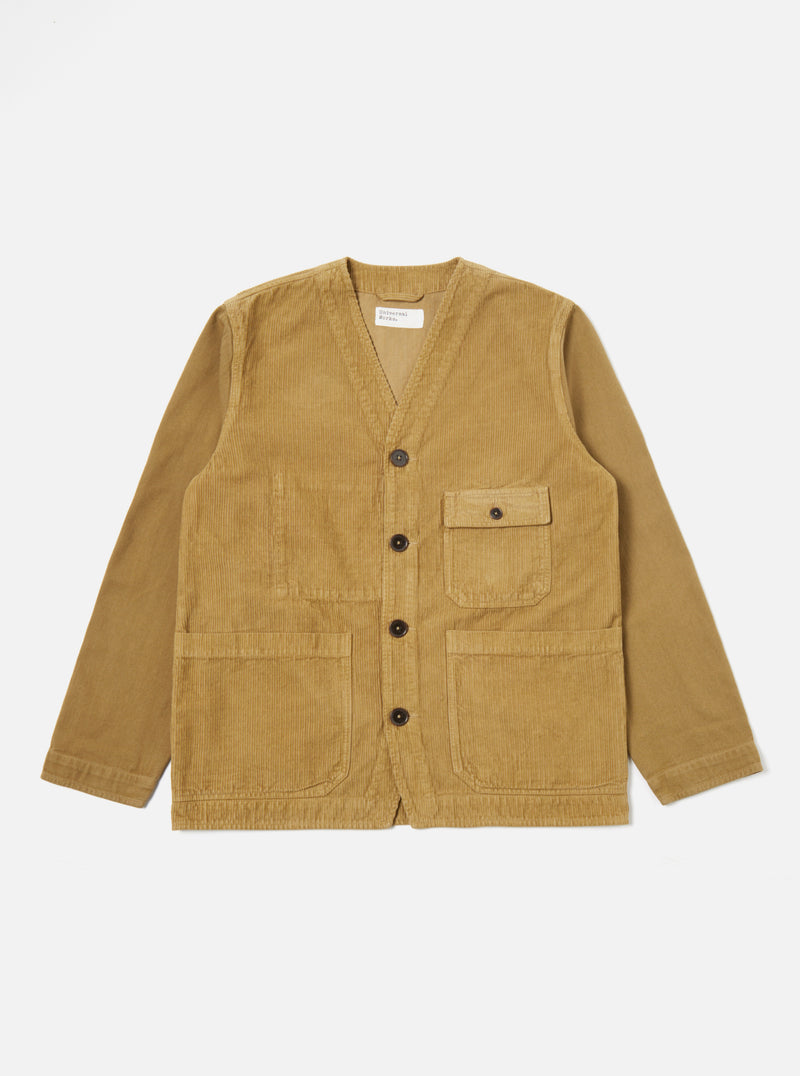 Universal Works Cabin Jacket in Sand Corduroy/Soft Twill