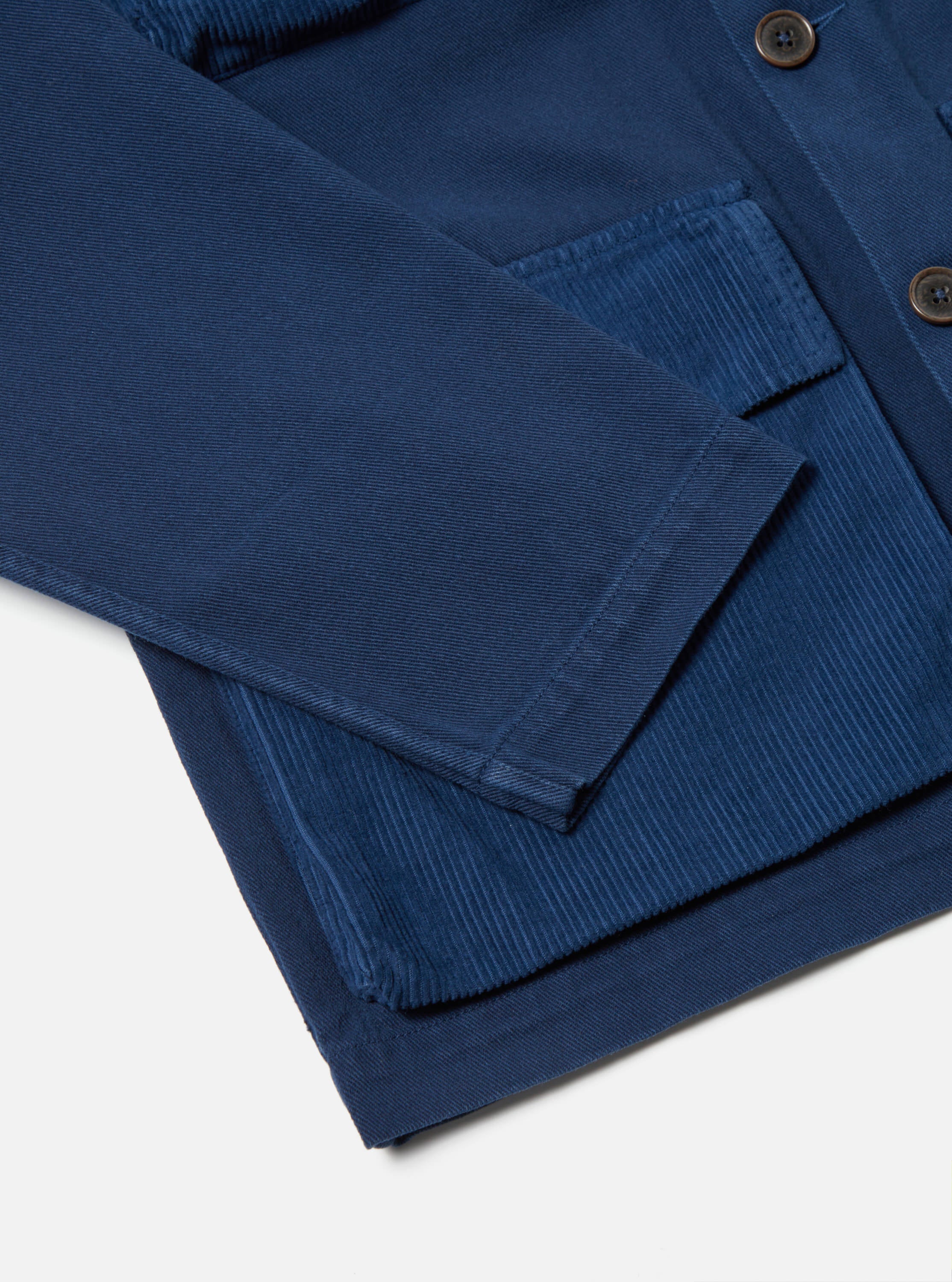 Universal Works Photographers Jacket in Indigo Corduroy/Soft Twill