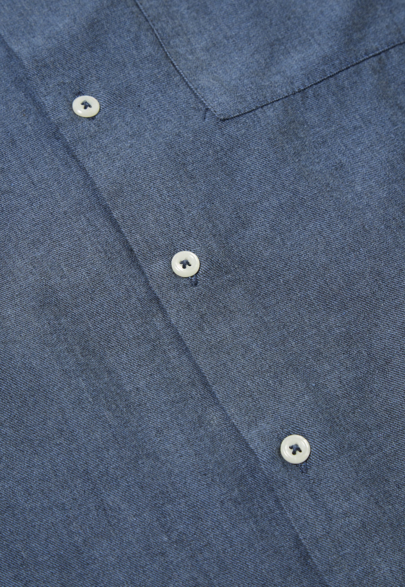 Universal Works Square Pocket Shirt in Blue IT Brushed Twill
