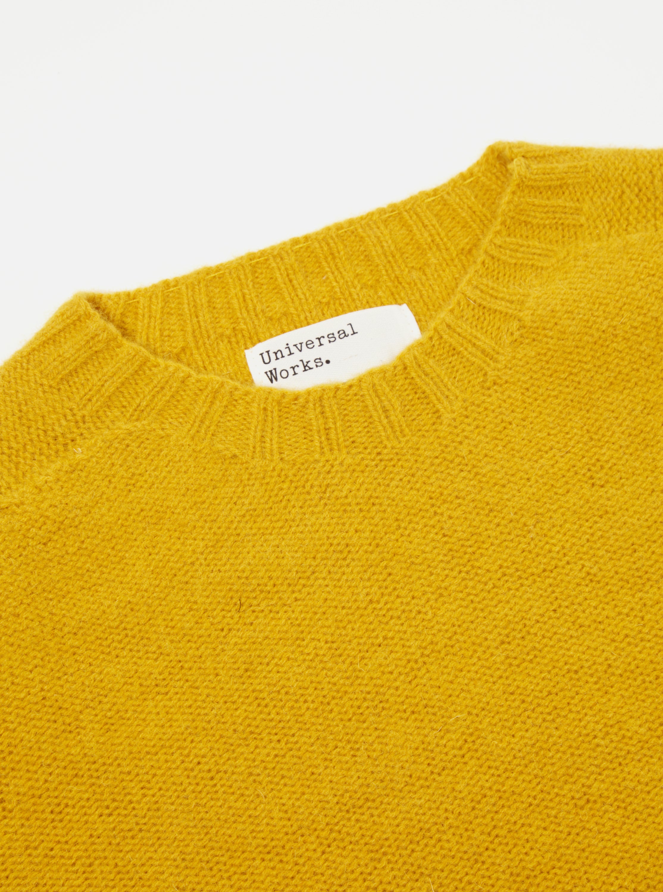 Universal Works Seamless Crew in Gold Supersoft Knit