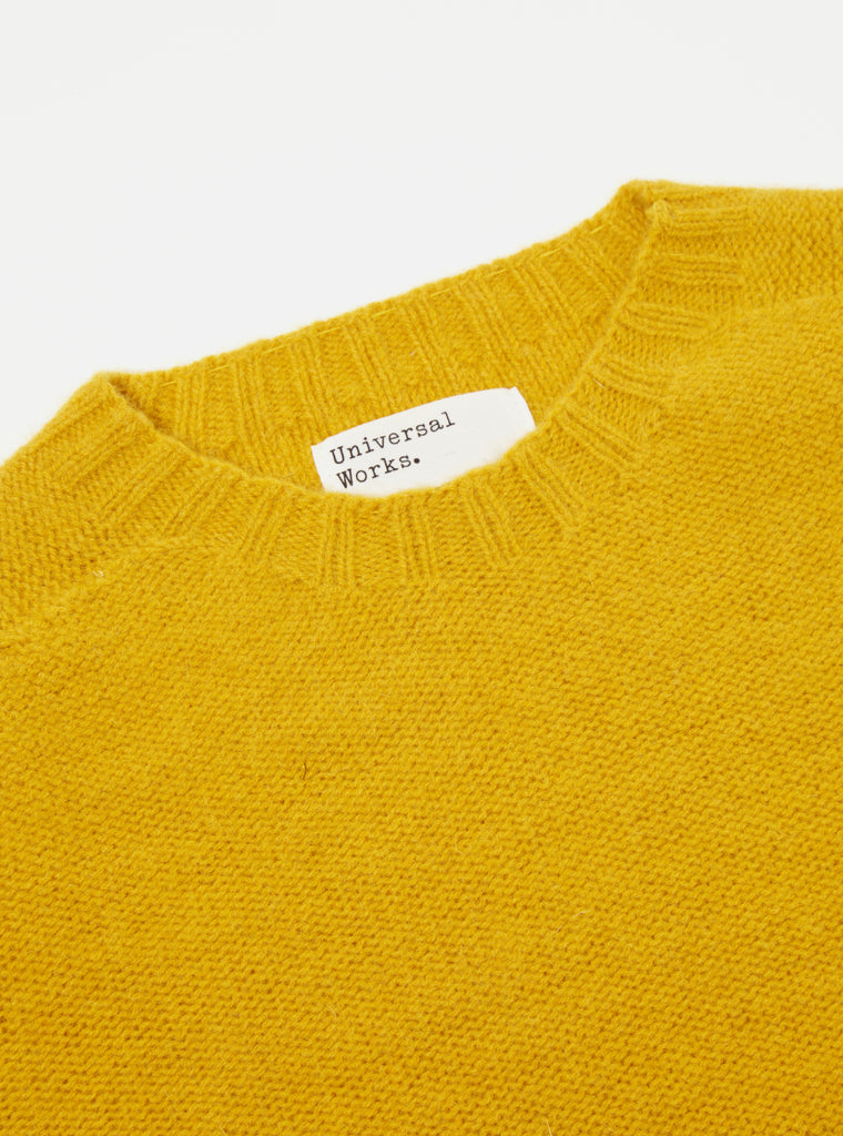 Universal Works Seamless Crew in Gold Supersoft Knit