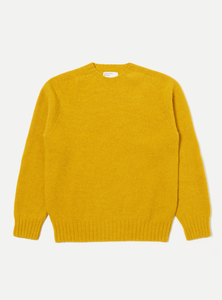 Universal Works Seamless Crew in Gold Supersoft Knit