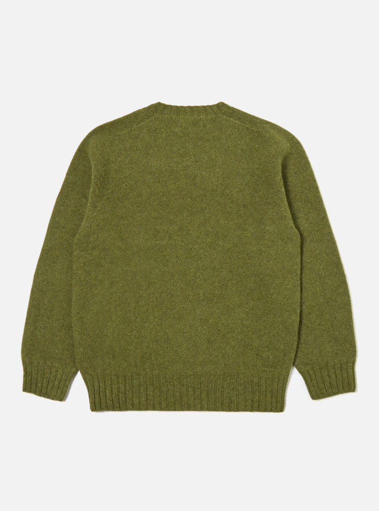 Universal Works Seamless Crew in Green Supersoft Knit