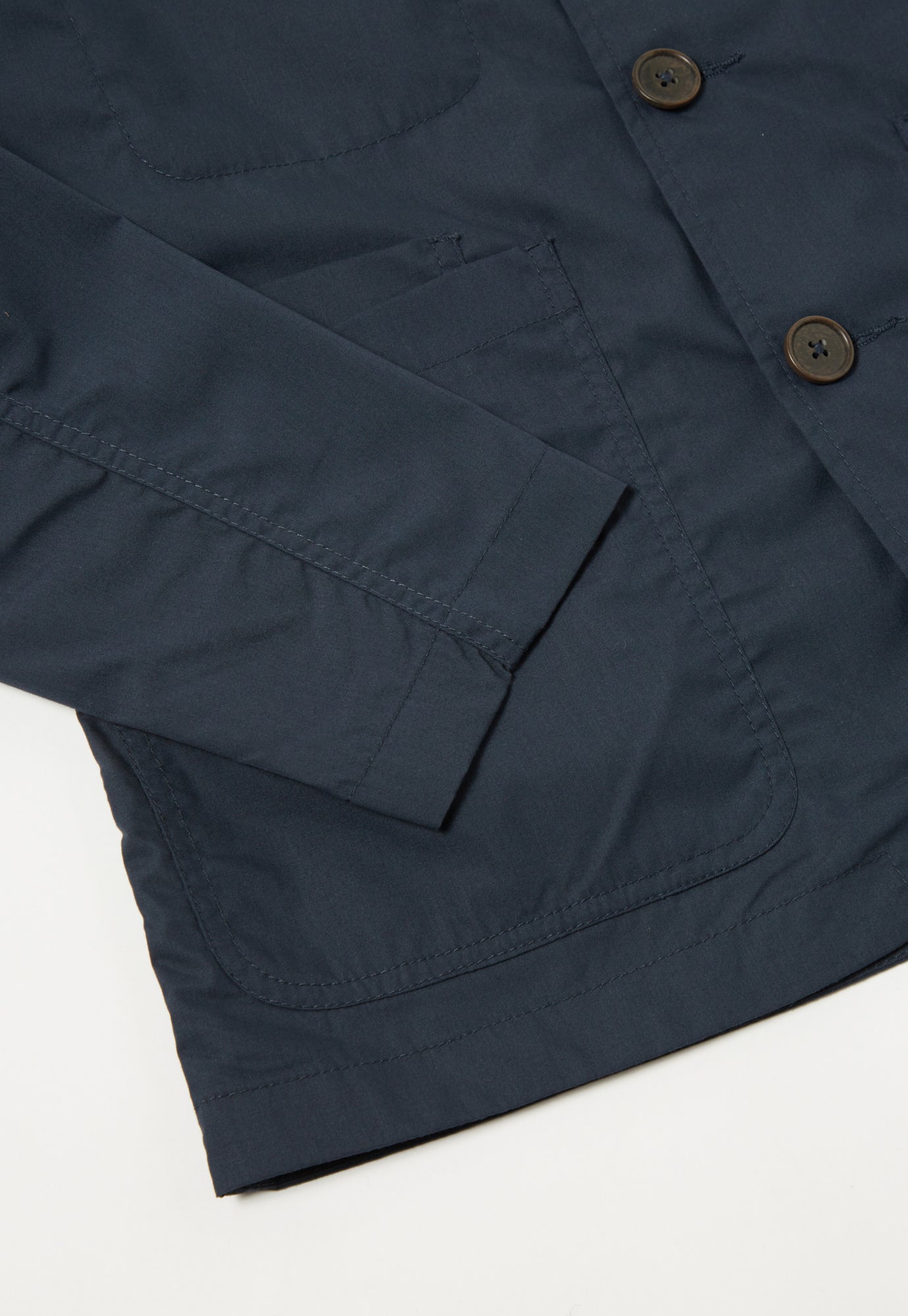 Universal Works Bakers Jacket in Navy Recycled Poly Tech