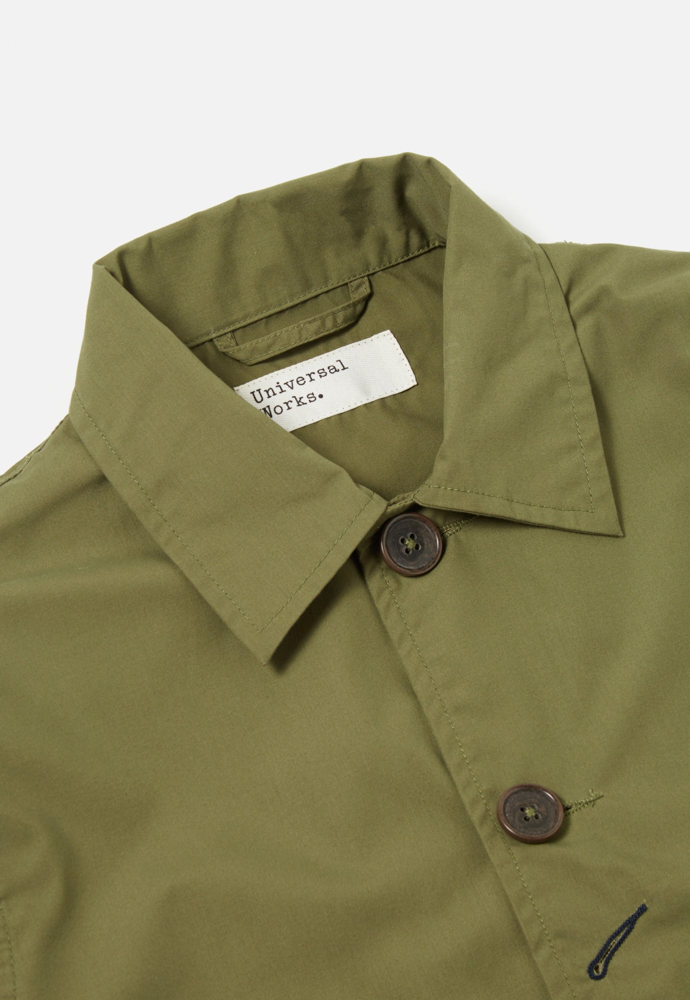 Universal Works Bakers Jacket in Olive Recycled Poly Tech