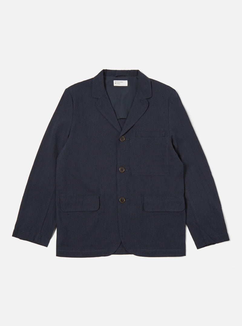 Universal Works Capitol Jacket in Navy Lord Cotton Linen