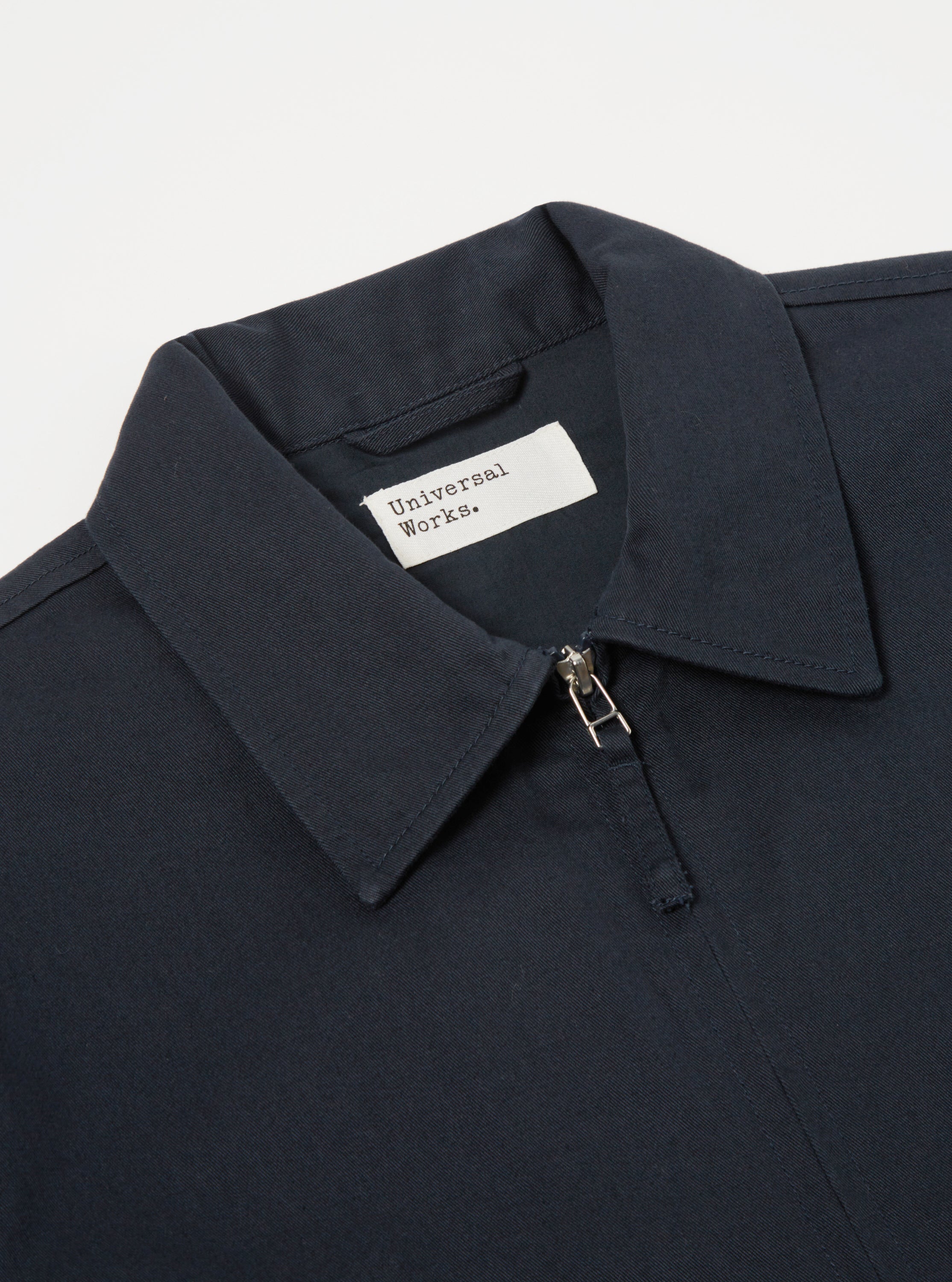 Universal Works Gower Jacket in Embroidered Navy Twill