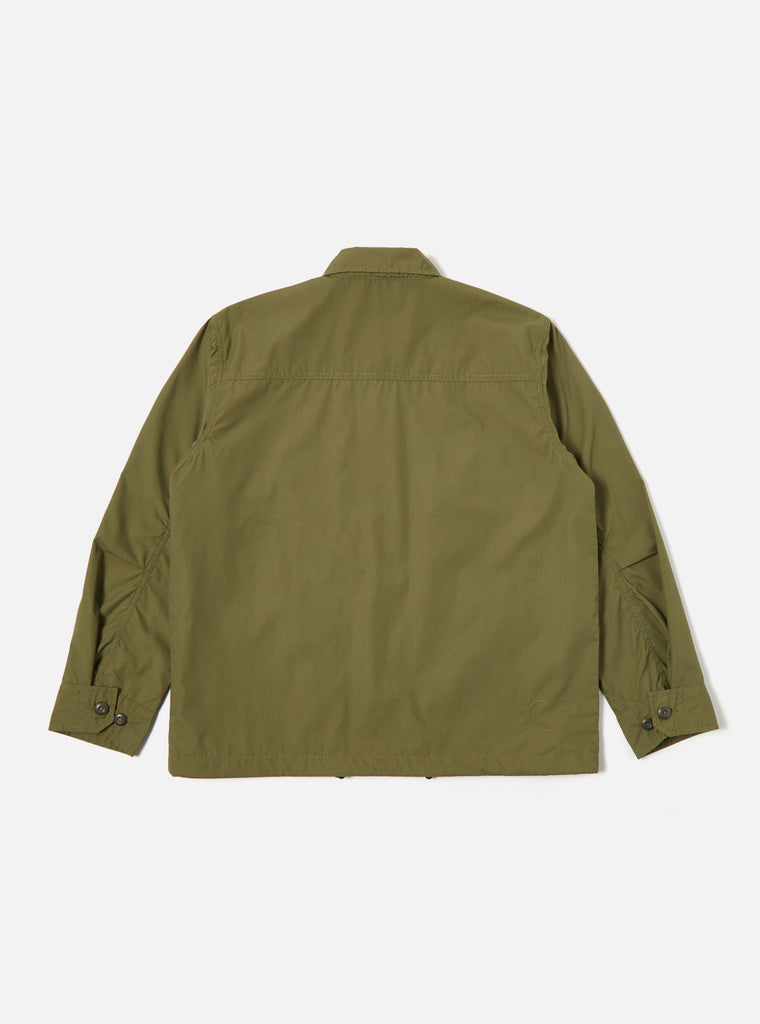 Universal Works Parachute Field Jacket in Olive Recycled Poly Tech