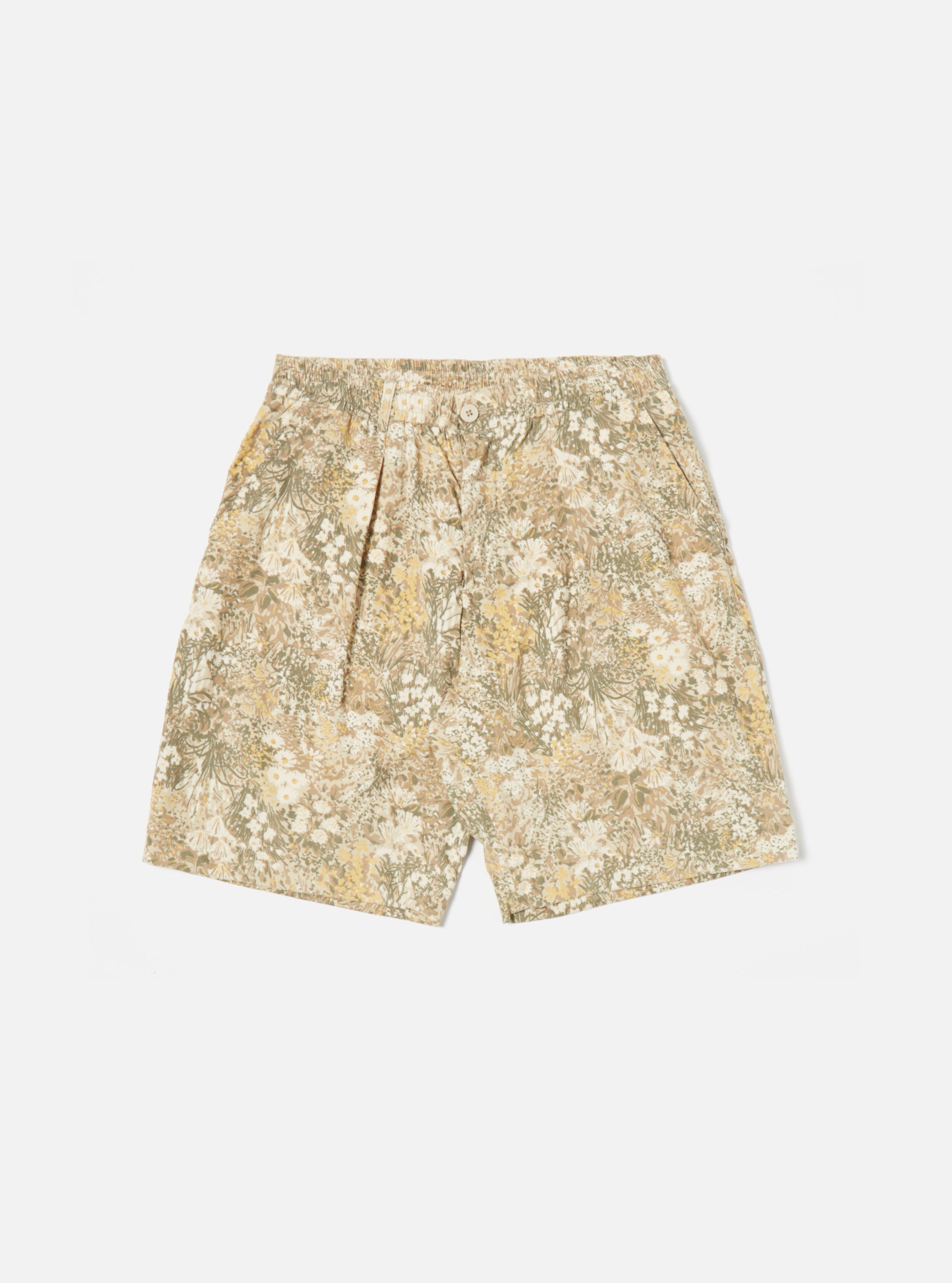 Universal Works Pleated Track Short in Sand Garden Cord