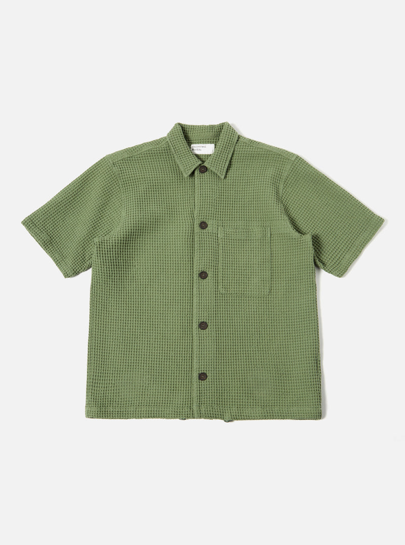 Universal Works Tech Overshirt in Birch Pike Waffle