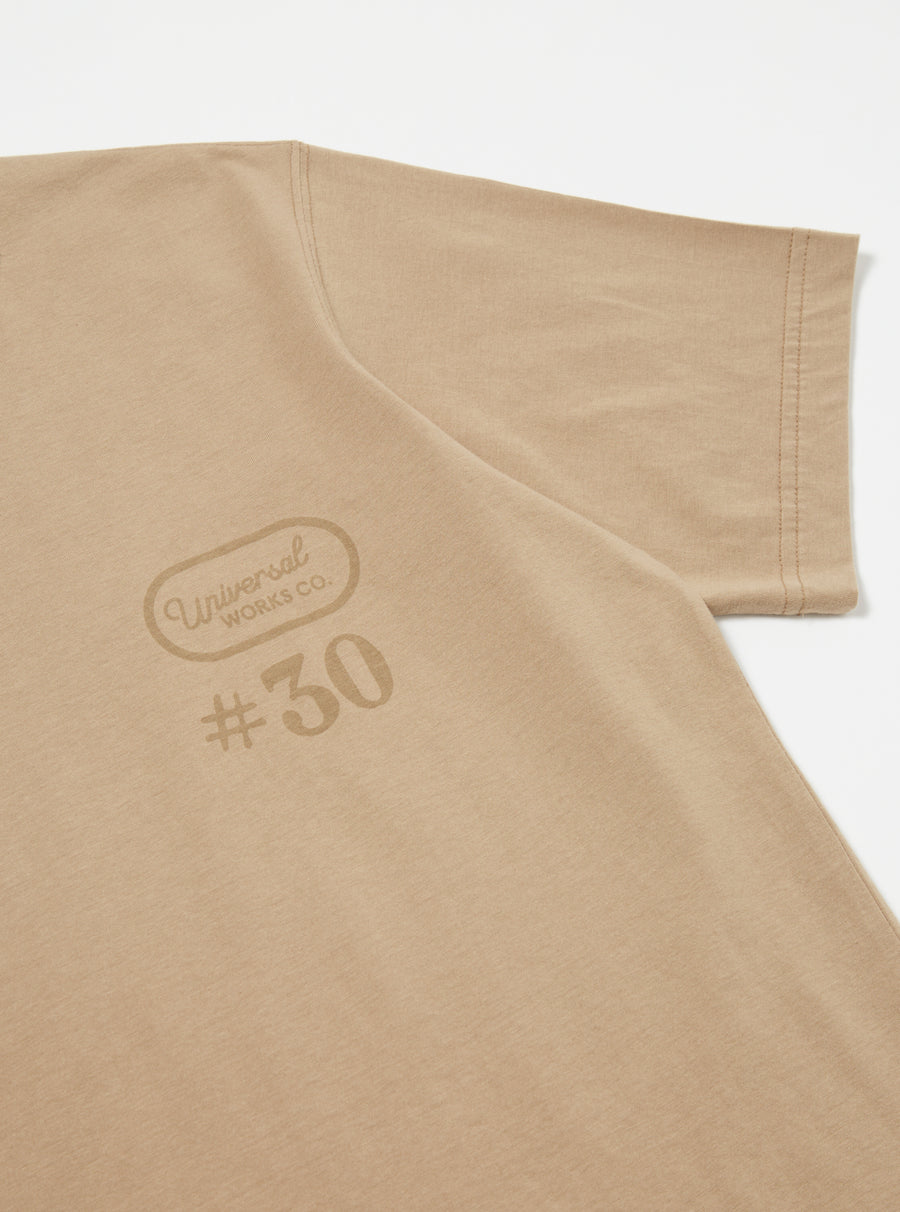 Universal Works Print Tee in Sand Jersey #30