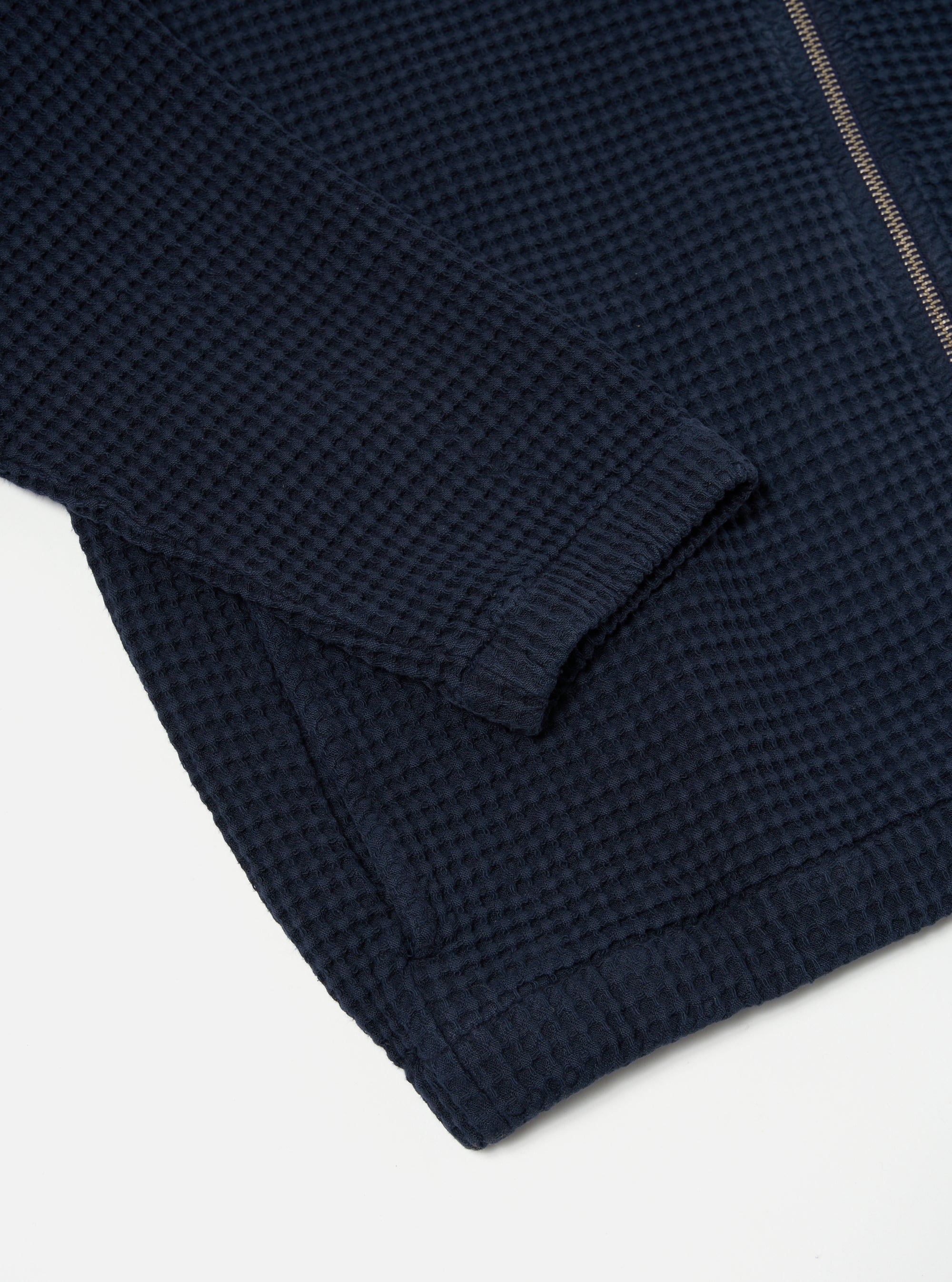 Universal Works K Track Top in Navy Pike Waffle