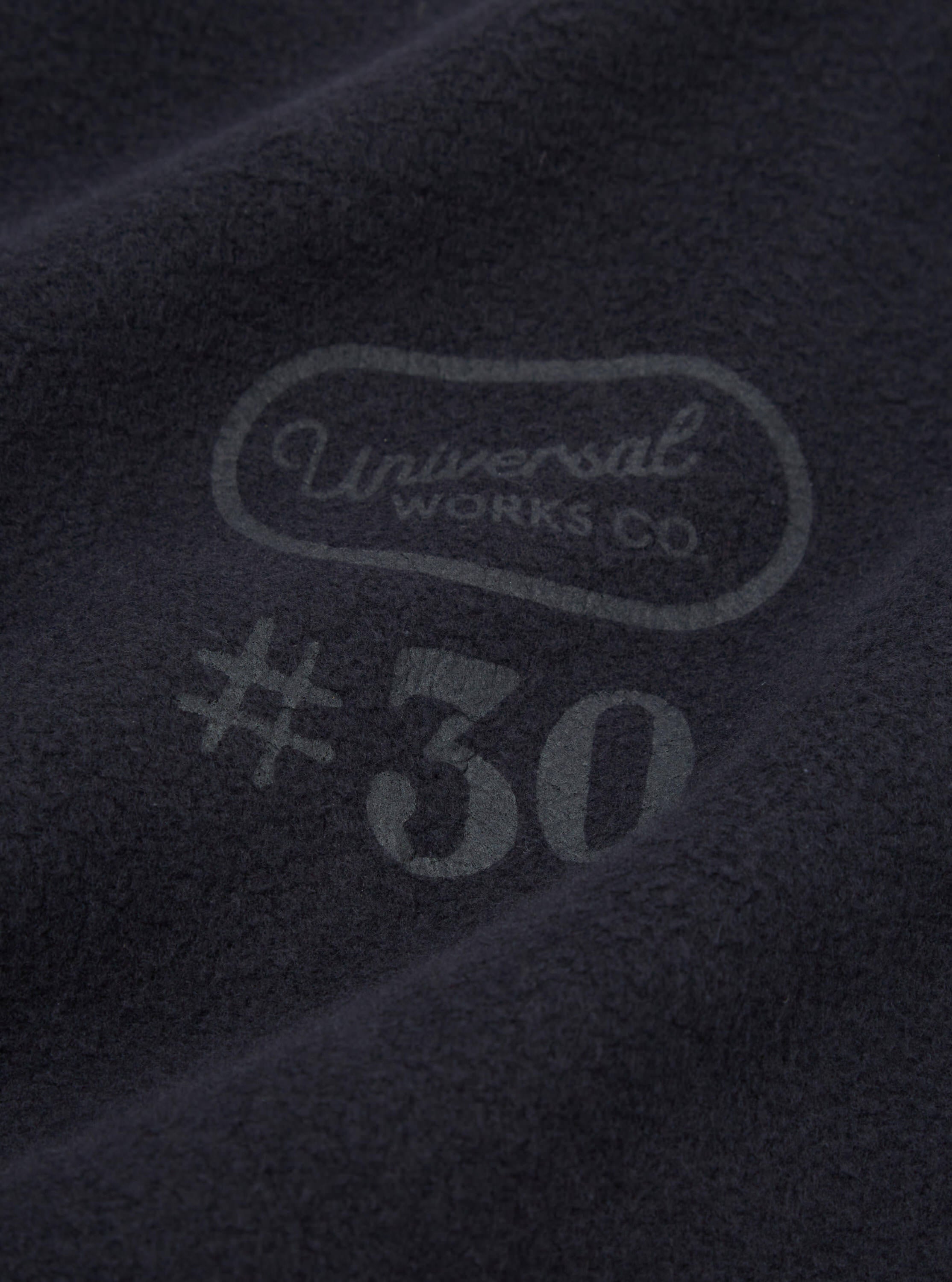 Universal Works Sleeveless Crew in Navy Brush Back Sweatshirt