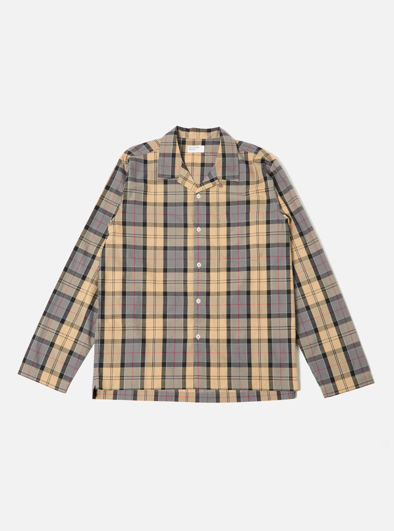 Universal Works Pyjama Set in Sand Tartan Check