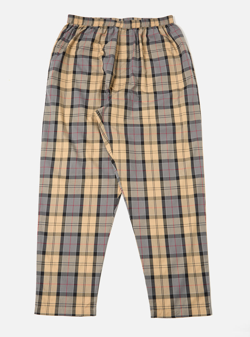 Universal Works Pyjama in Sand Tartan Check