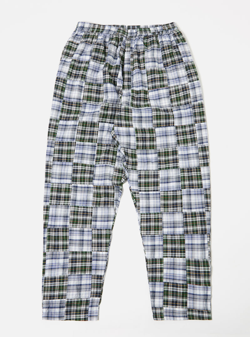 Universal Works Pyjama in Blue Patchwork Check