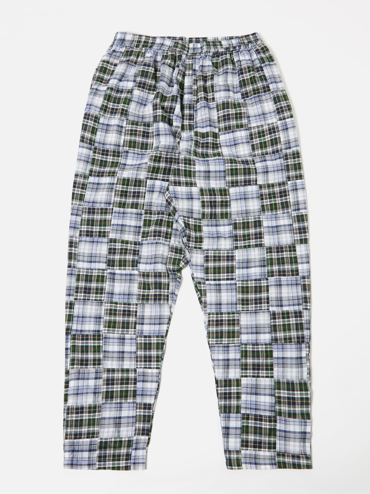 Universal Works Pyjama in Blue Patchwork Check