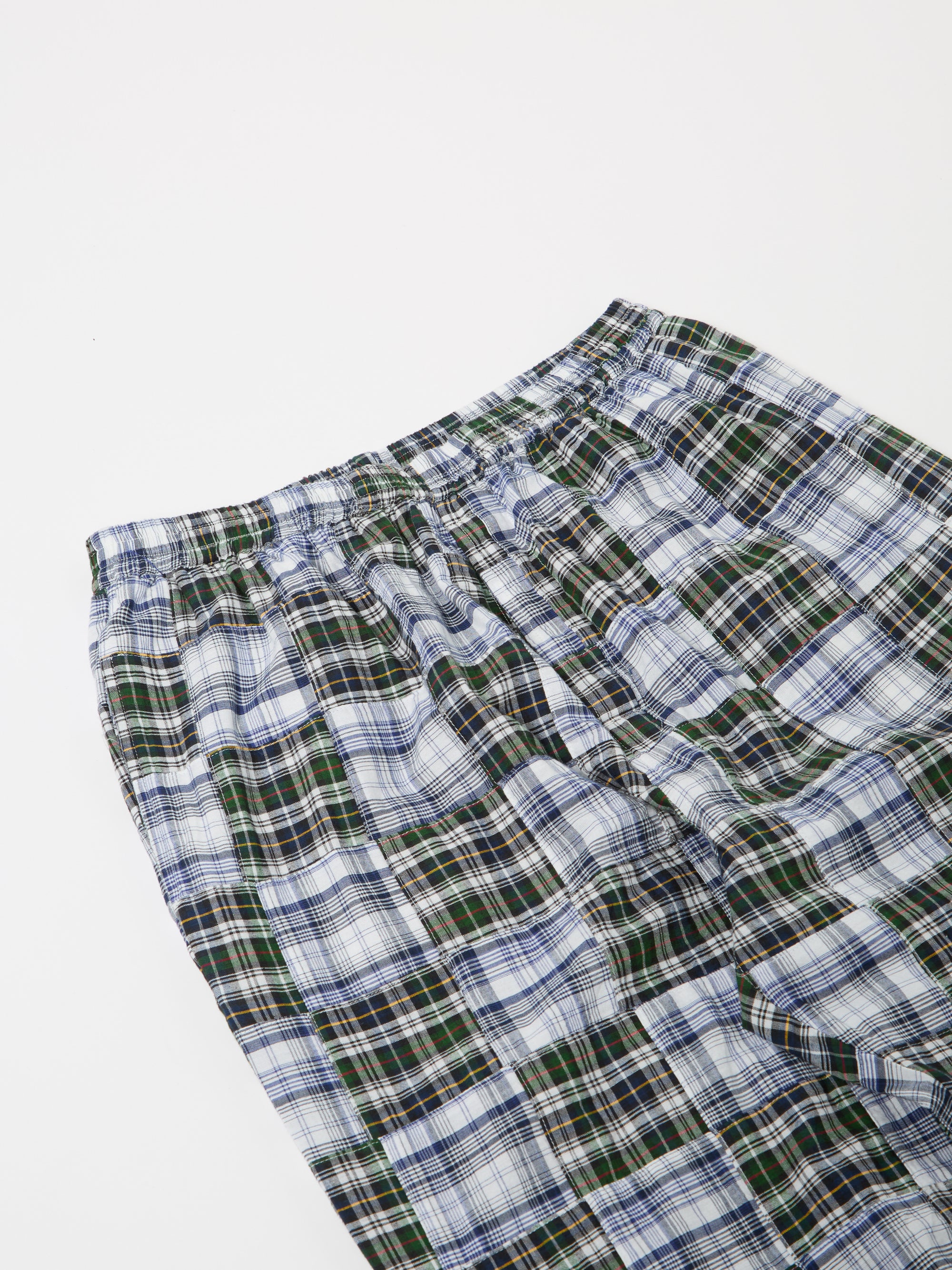 Universal Works Pyjama in Blue Patchwork Check