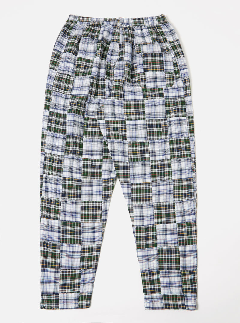 Universal Works Pyjama in Blue Patchwork Check