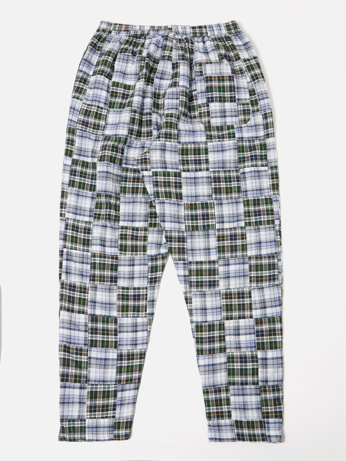 Universal Works Pyjama in Blue Patchwork Check