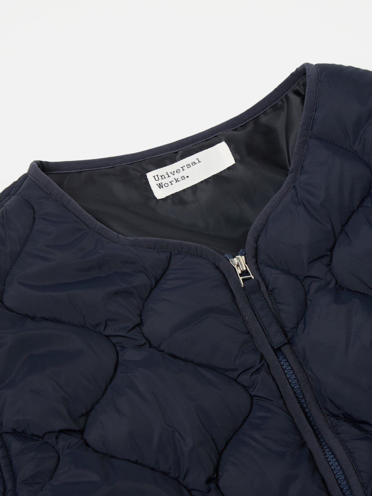 Universal Works Liner Jacket in Navy Diamond Quilt