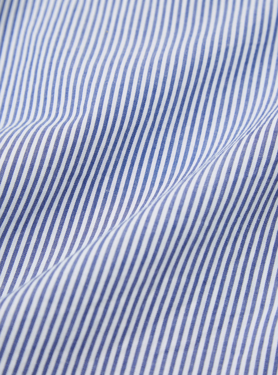 Universal Works L/S Patch Shirt in Blue Classic Stripes