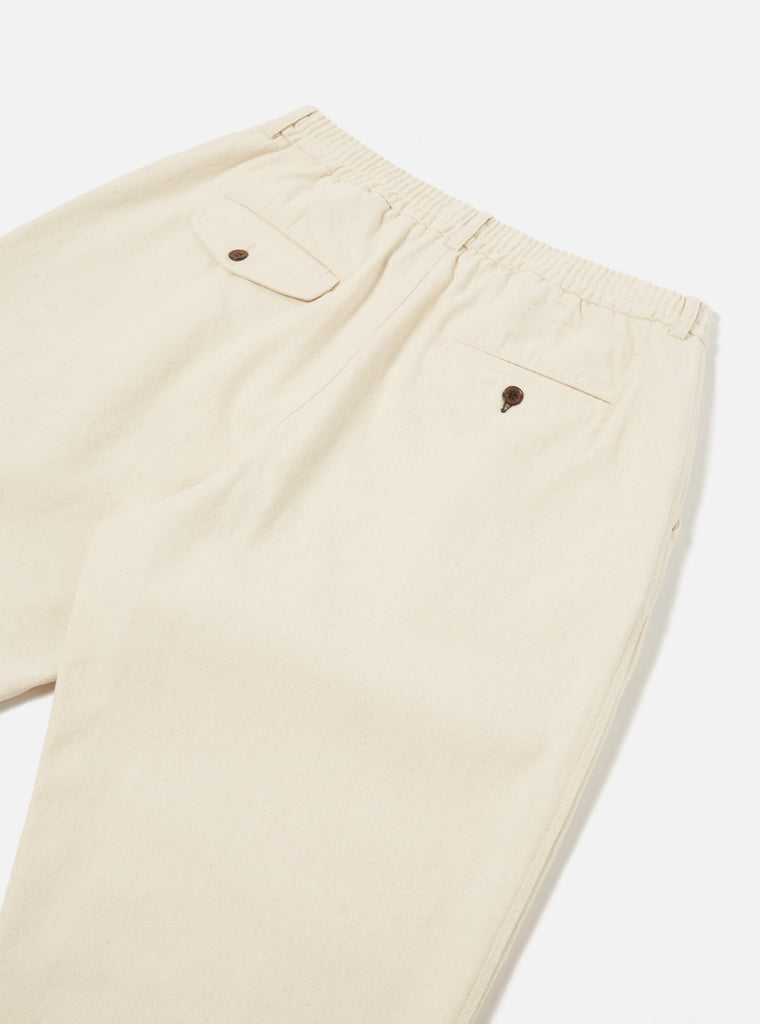Universal Works Pleated Track Pant in Ecru Recycled Cotton
